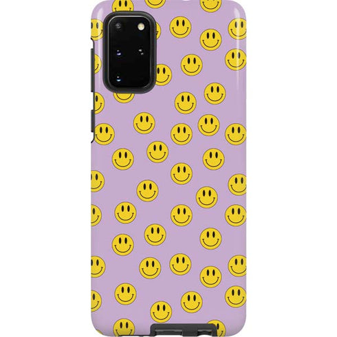 Purple Happy Face Pattern Galaxy S20 Plus Pro Case