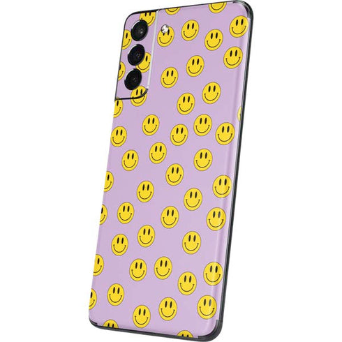 Purple Happy Face Pattern Galaxy S21 5G Skin