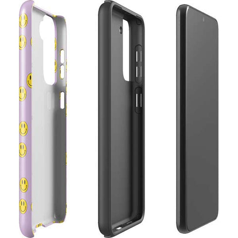 Purple Happy Face Pattern Galaxy S21 FE Pro Case