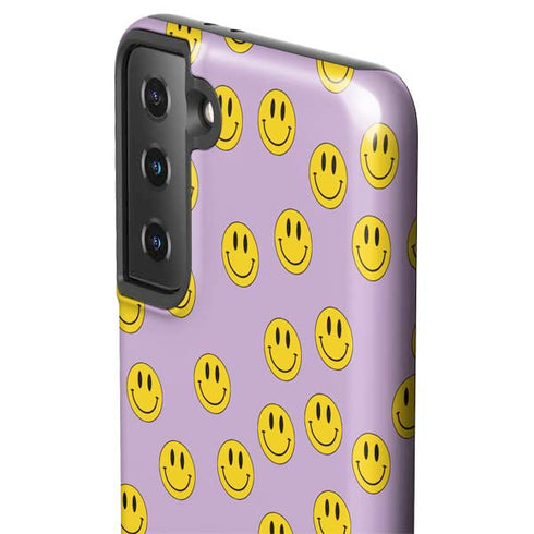 Purple Happy Face Pattern Galaxy S21 Plus 5G Pro Case