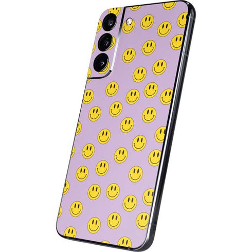 Purple Happy Face Pattern Galaxy S22 Plus Skin