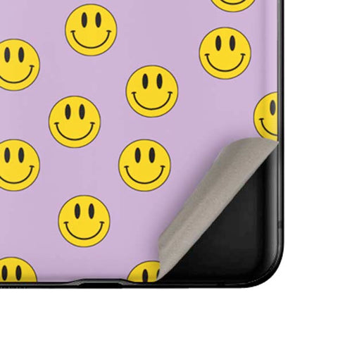 Purple Happy Face Pattern Galaxy Z Flip Skin