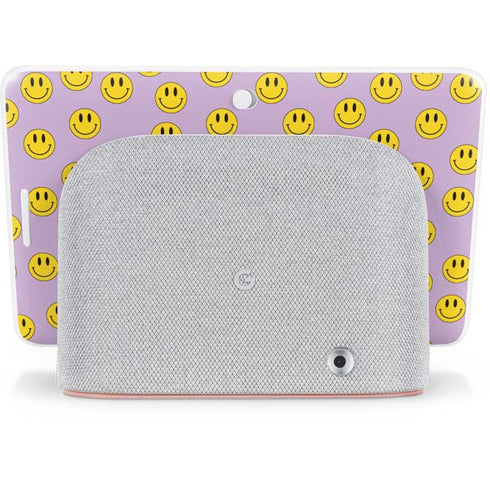 Purple Happy Face Pattern Google Home Hub Skin