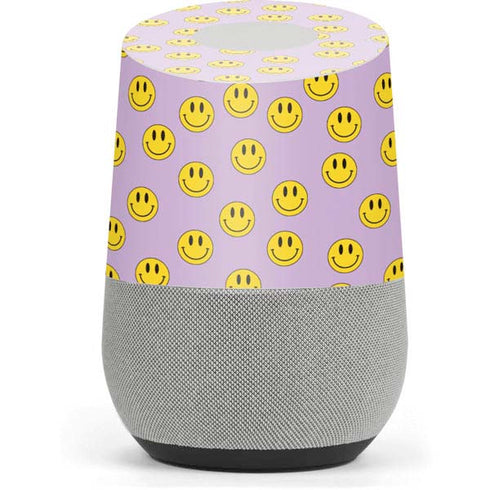 Purple Happy Face Pattern Google Home Skin