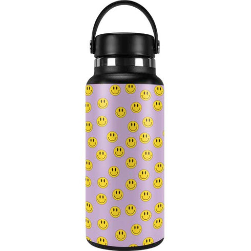 Purple Happy Face Pattern Hydro Flask 32oz Wide Mouth Skin