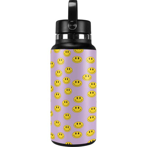 Purple Happy Face Pattern Hydro Flask 32oz Wide Mouth Skin