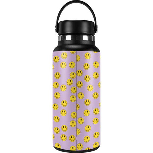 Purple Happy Face Pattern Hydro Flask 32oz Wide Mouth Skin