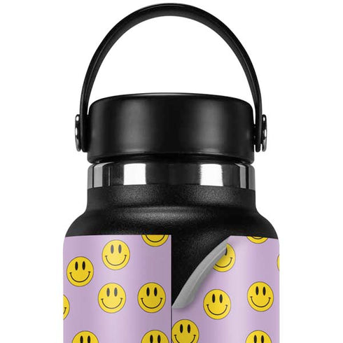 Purple Happy Face Pattern Hydro Flask 32oz Wide Mouth Skin