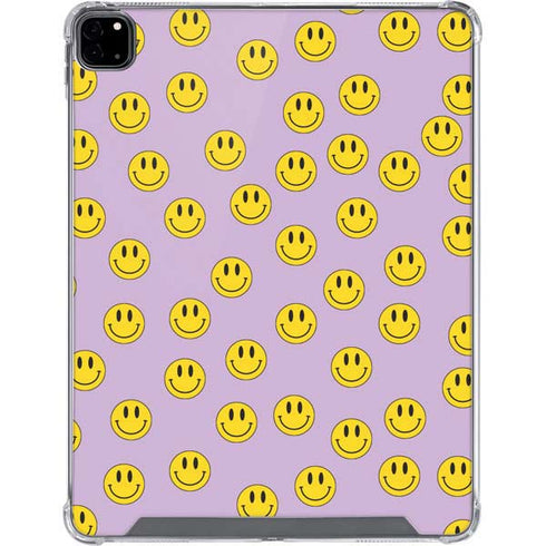 Purple Happy Face Pattern iPad Pro 12.9in (2020) Clear Case