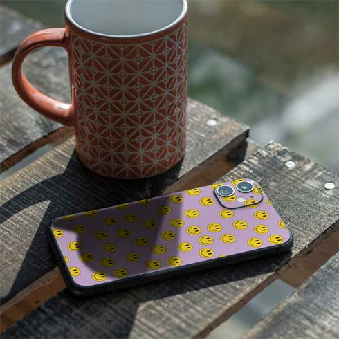 Purple Happy Face Pattern iPhone 11 Skin