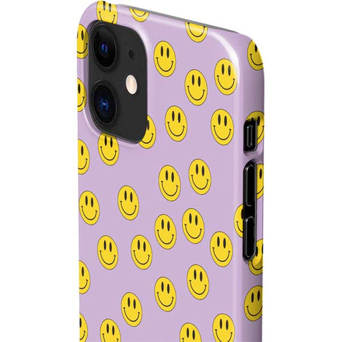 Purple Happy Face Pattern iPhone 12 Mini Lite Case
