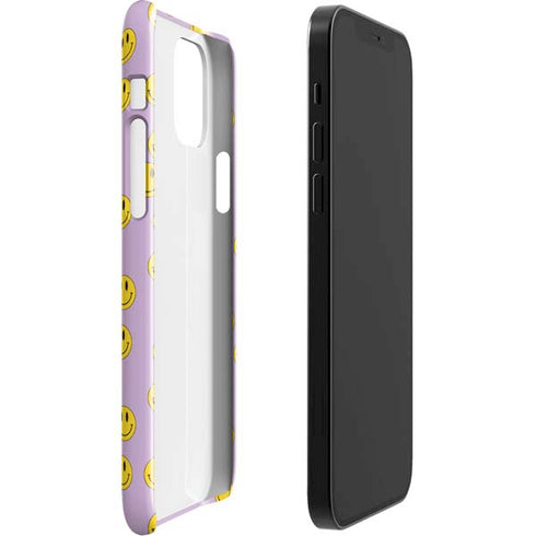 Purple Happy Face Pattern iPhone 12 Mini Lite Case