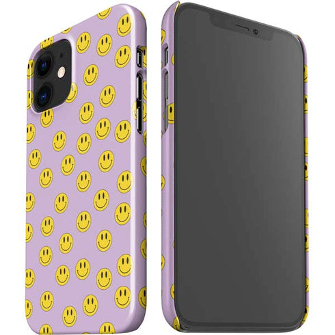Purple Happy Face Pattern iPhone 12 Mini Lite Case