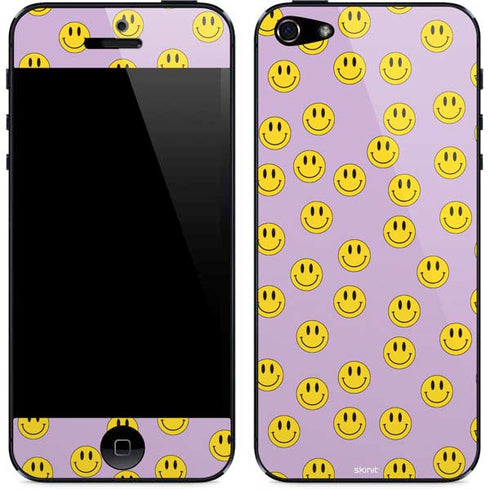 Purple Happy Face Pattern iPhone 5/5s/5SE Skin