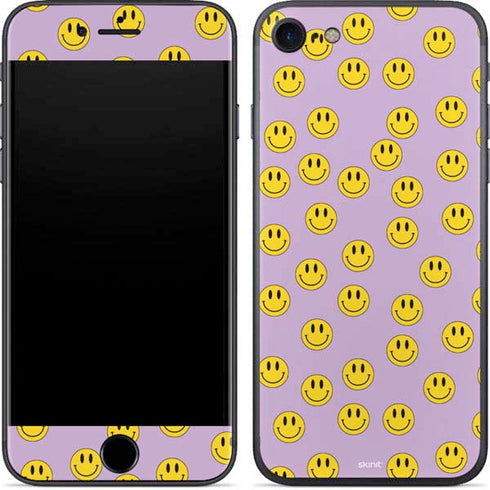 Purple Happy Face Pattern iPhone 7 Skin