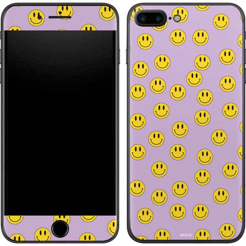 Purple Happy Face Pattern iPhone 8 Plus Skin