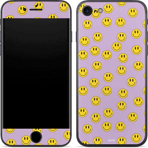 Purple Happy Face Pattern iPhone 8 Skin