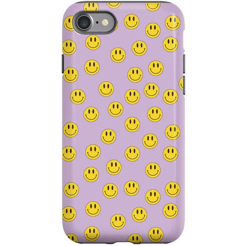 Purple Happy Face Pattern iPhone SE (2nd & 3rd Gen) Pro Case