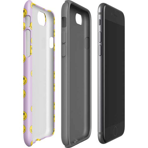 Purple Happy Face Pattern iPhone SE (2nd & 3rd Gen) Pro Case