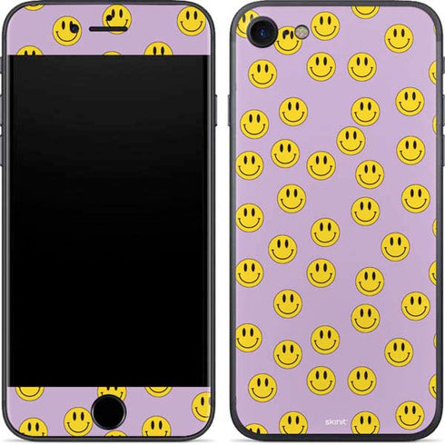 Purple Happy Face Pattern iPhone SE (2nd & 3rd Gen) Skin
