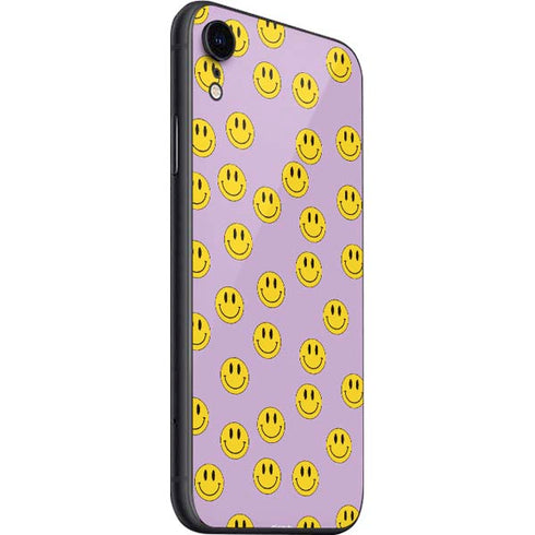 Purple Happy Face Pattern iPhone SE (2nd & 3rd Gen) Skin