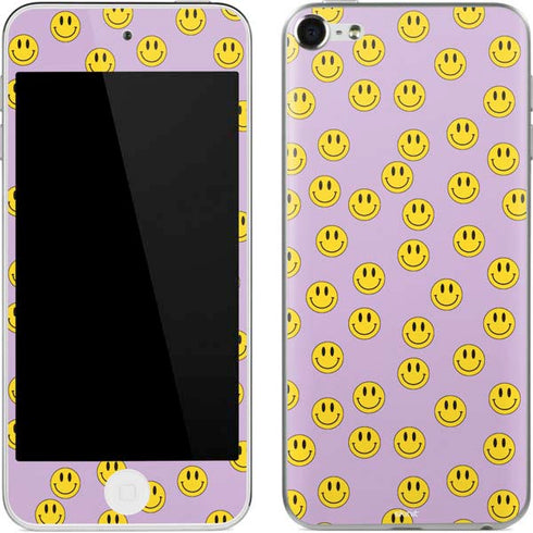 Purple Happy Face Pattern Apple iPod Skin