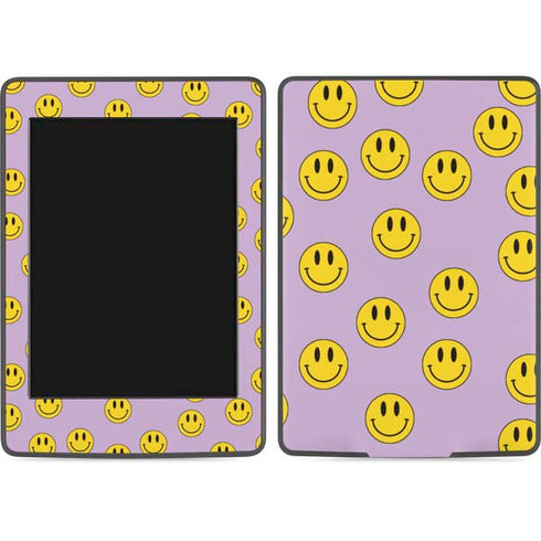 Purple Happy Face Pattern Amazon Kindle Skin