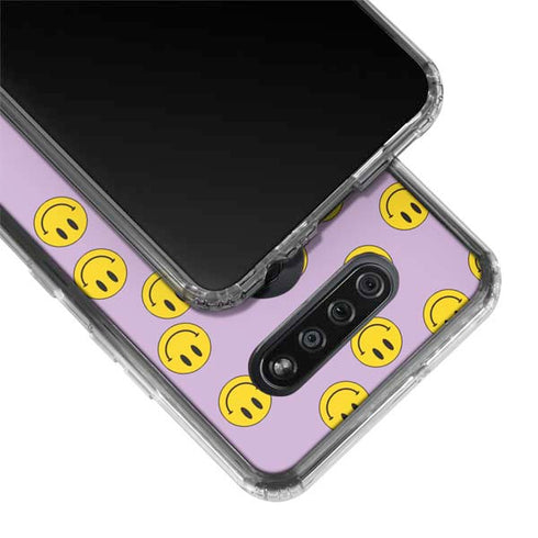 Purple Happy Face Pattern LG K51/Q51 Clear Case