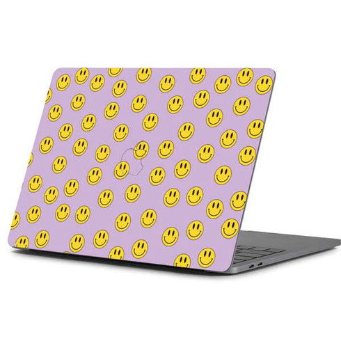 Purple Happy Face Pattern Apple MacBook Pro 13-inch Skin