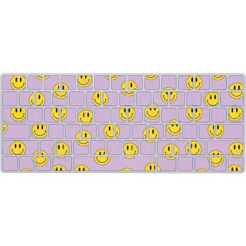 Purple Happy Face Pattern Magic Keyboard Skin