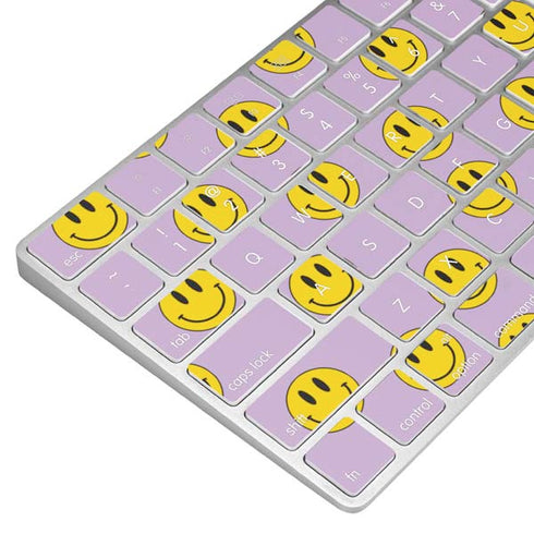 Purple Happy Face Pattern Magic Keyboard Skin
