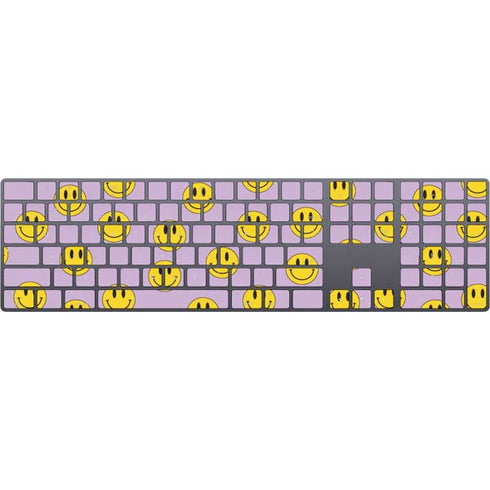 Purple Happy Face Pattern Magic Keyboard with Numeric Keypad Skin