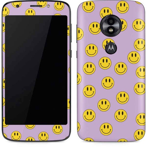 Purple Happy Face Pattern Moto E5 Play Skin