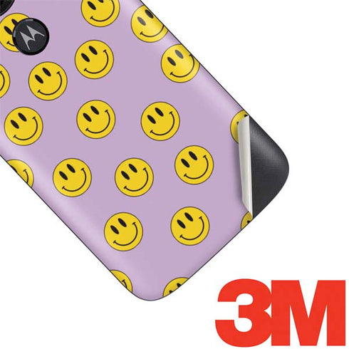 Purple Happy Face Pattern Moto E5 Play Skin