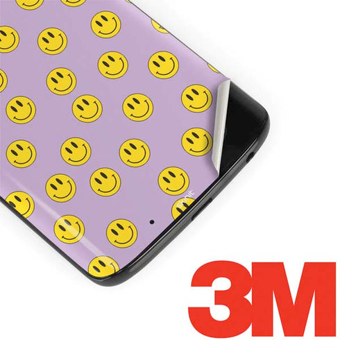 Purple Happy Face Pattern Moto G6 Skin