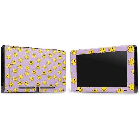 Purple Happy Face Pattern Nintendo Switch Bundle Skin