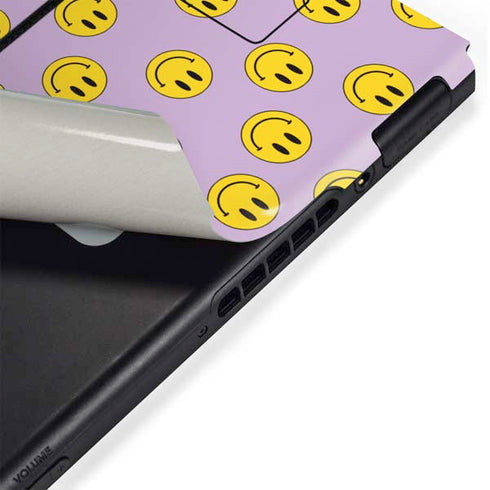 Purple Happy Face Pattern Nintendo Switch Bundle Skin