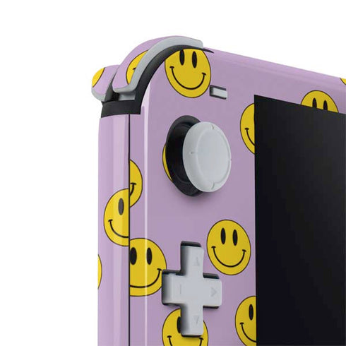 Purple Happy Face Pattern Nintendo Switch Lite Skin