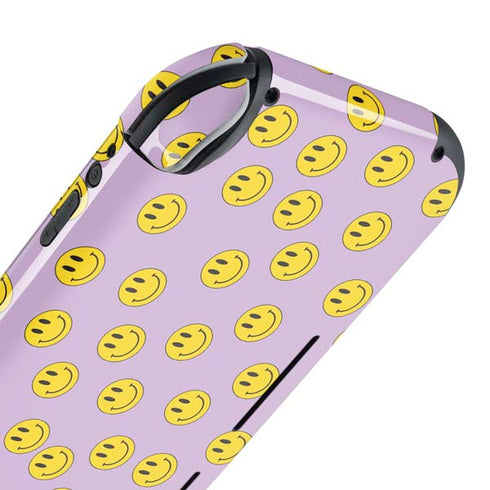 Purple Happy Face Pattern Nintendo Switch Lite Skin