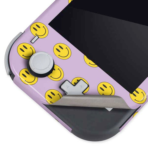 Purple Happy Face Pattern Nintendo Switch Lite Skin