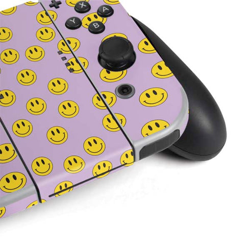 Purple Happy Face Pattern Nintendo Switch OLED (2021) Skin