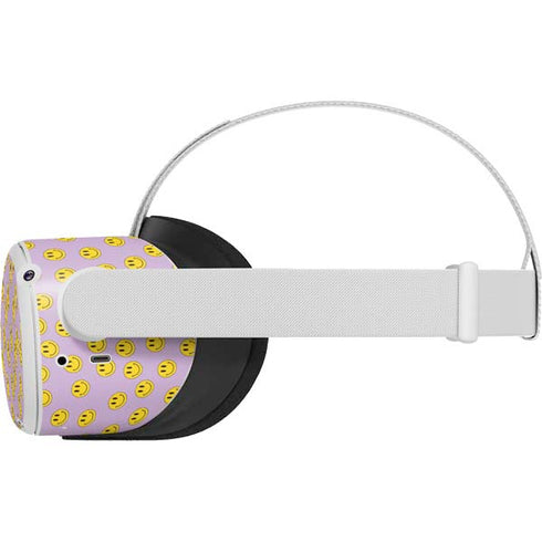 Purple Happy Face Pattern Oculus Quest 2 Skin