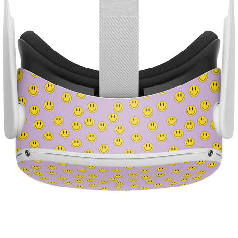 Purple Happy Face Pattern Oculus Quest 2 Skin