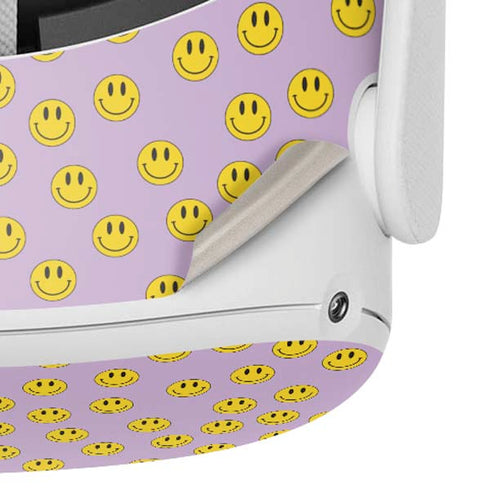 Purple Happy Face Pattern Oculus Quest 2 Skin