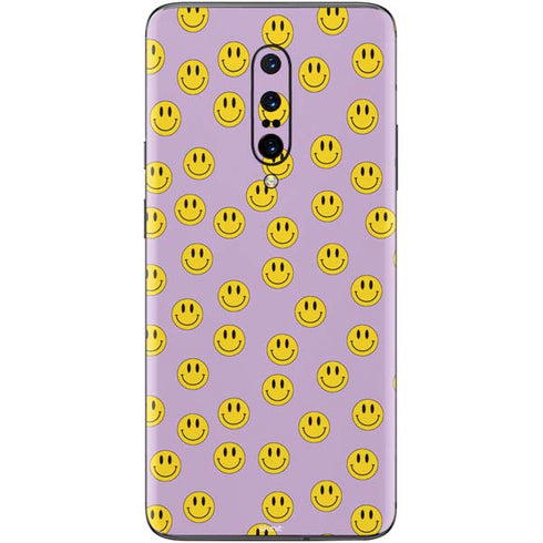 Purple Happy Face Pattern OnePlus 7 Pro Skin