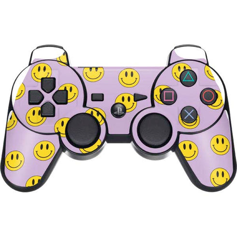 Purple Happy Face Pattern PS3 Dual Shock wireless controller Skin