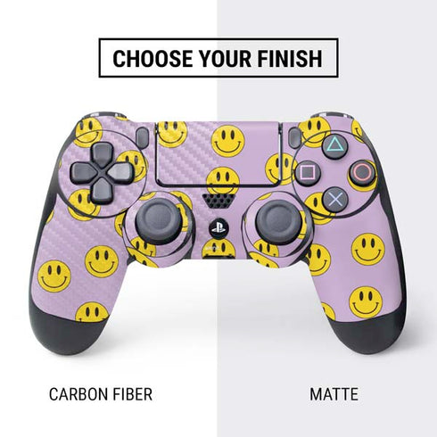 Purple Happy Face Pattern PS4 Pro/Slim Controller Skin