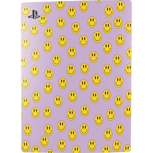 Purple Happy Face Pattern PS5 Bundle Skin