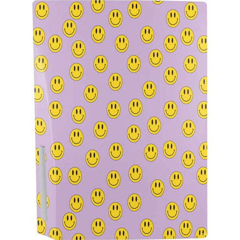 Purple Happy Face Pattern PS5 Bundle Skin