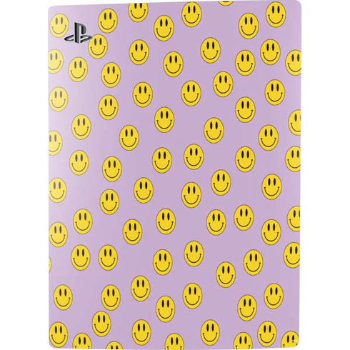 Purple Happy Face Pattern PS5 Console Skin